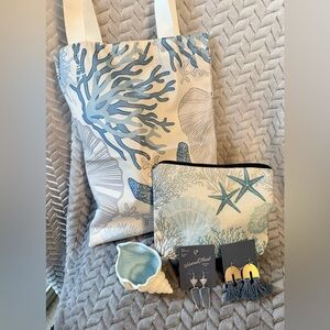 NWT! Coastal Jewelry Gift Set with Tote and More!!